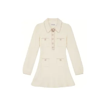Self portrait Long Sleeved Dresses Women's Ivory White