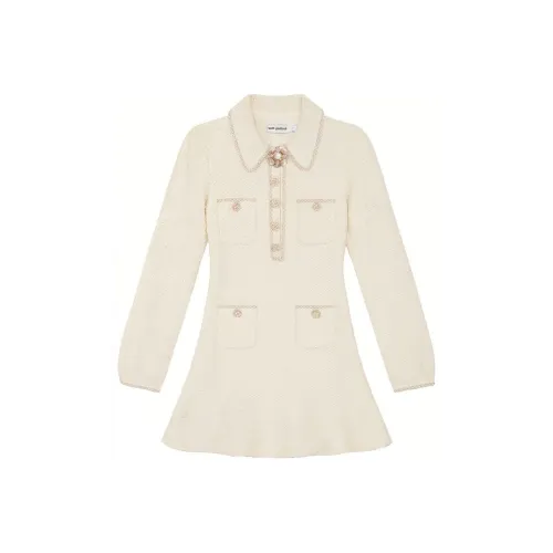 Self portrait Long Sleeved Dresses Women's Ivory White