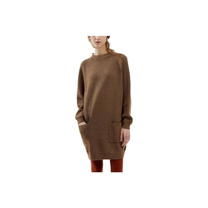UNIQLO FW23 U Series Long-Sleeved Dresses Women's Camel-0
