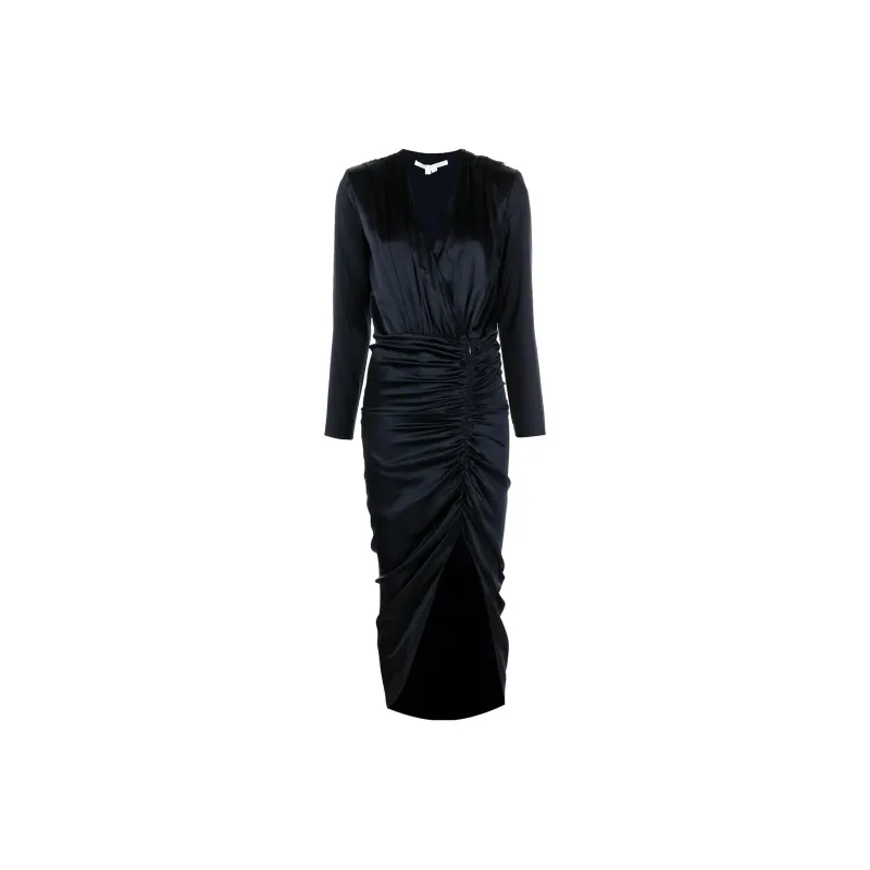 Veronica Beard Cameri Ruched Long sleeve Midi Dress-0