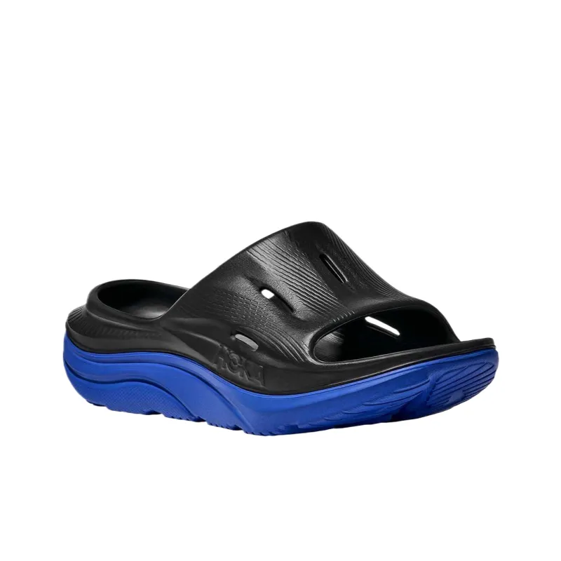 HOKA ONE ONE Ora Recovery Slide 3 EVA Cushioning Slide Slippers Unisex Black Blue-2