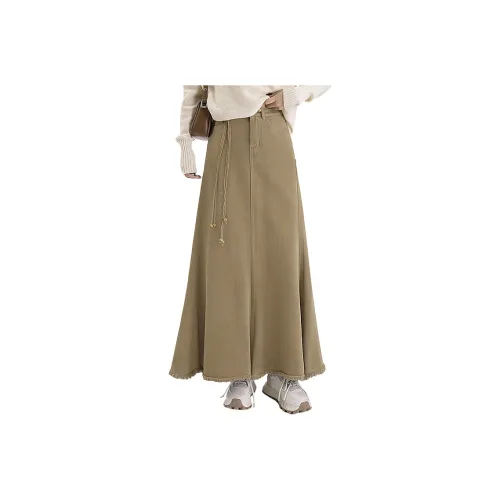 Cypress House Denim Long Skirt Women's Khaki