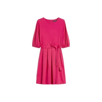 WEEKEND MaxMara Jumbo Collection Cotton Jersey Dress Short-Sleeved Dresses Women's Fuchsia