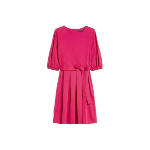 WEEKEND MaxMara Jumbo Collection Cotton Jersey Dress Short Sleeved Dresses Women's Fuchsia