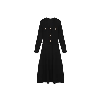 ELF SACK Long Sleeved Dress Women's Knight Black