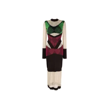 Marine Serre Regenerated Lozenge Knit Fitted Dress