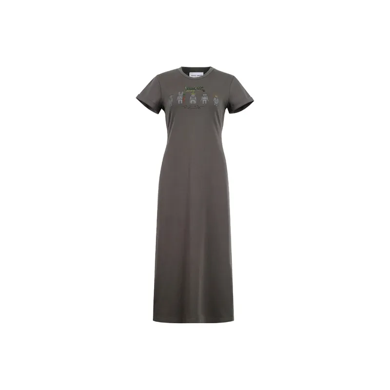 Valeria Obbaco Short Sleeved Dresses Women's Gray-0