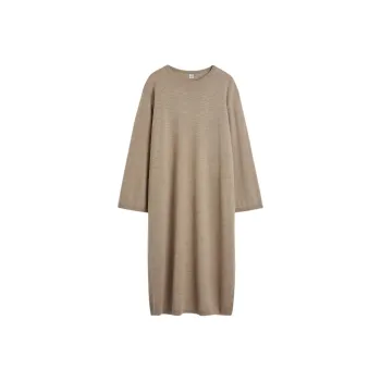 TOTEME SS25 Long-Sleeved Dresses Women's Elegant Camel
