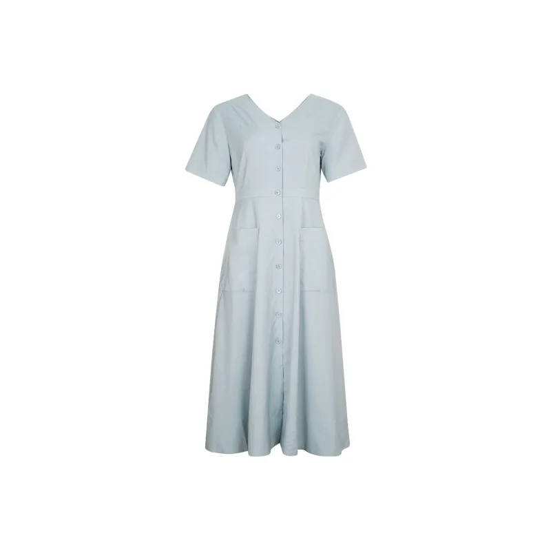 JESSYLINE Short Sleeved Dress Women's Gray Blue-0