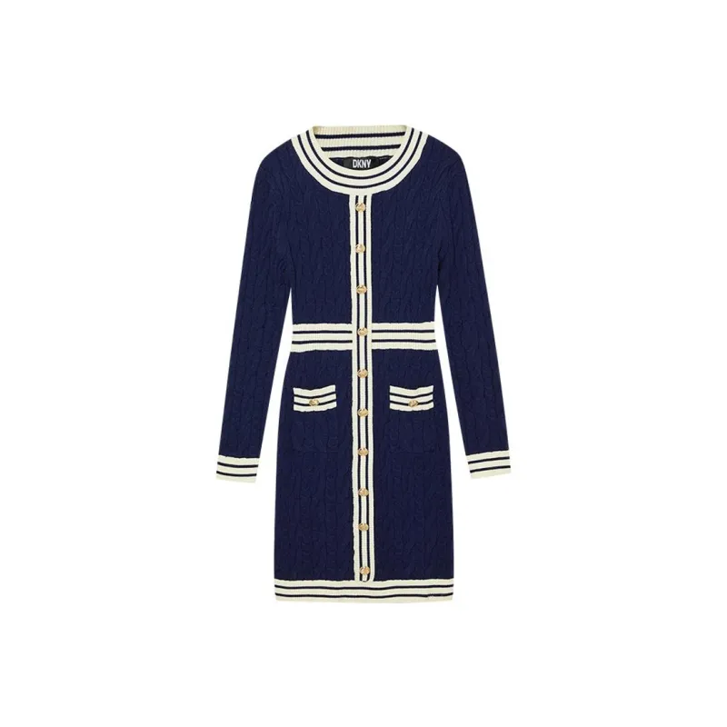 DKNY Long-Sleeved Dresses Women's Navy Blue-0