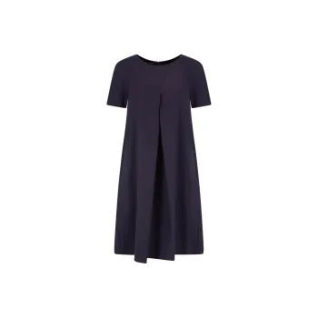 EMPORIO ARMANI Techno Cady Flared Dress With Oversized Godet Pleat
