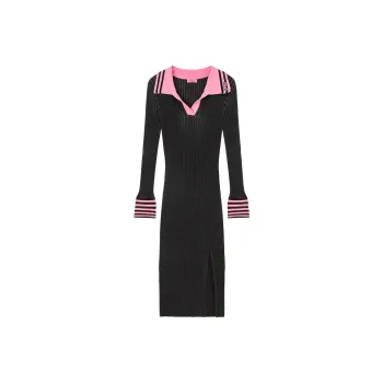 CHUU Long Sleeved Dresses Women's Black Gray
