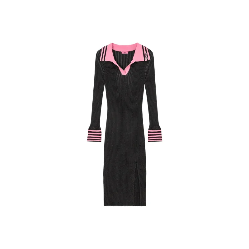 CHUU Long Sleeved Dresses Women's Black Gray-0