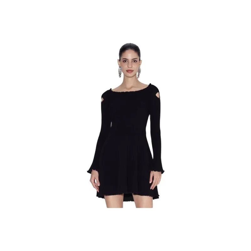 Bebe FW23 Long Sleeved Dress Women's Black-0