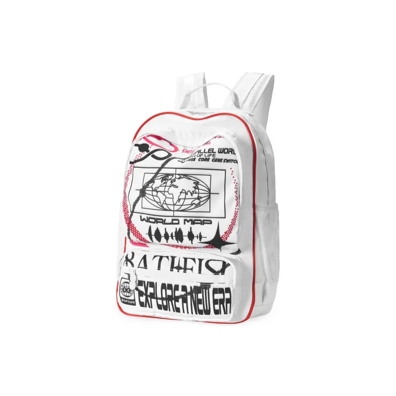 8atheist Polyester Backpack Unisex White-6
