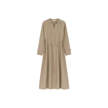 IHIMI Long Sleeved Dresses Women's Light Coffee