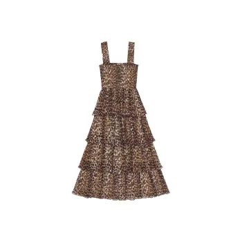 GANNI FW23 Slip Dress Women's Almond Milk Color