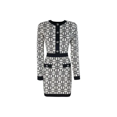 Elisabetta Franchi Animal Printed Short Sleeved Mini Dress