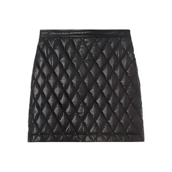 Burberry Leather Short Skirts Women's Black