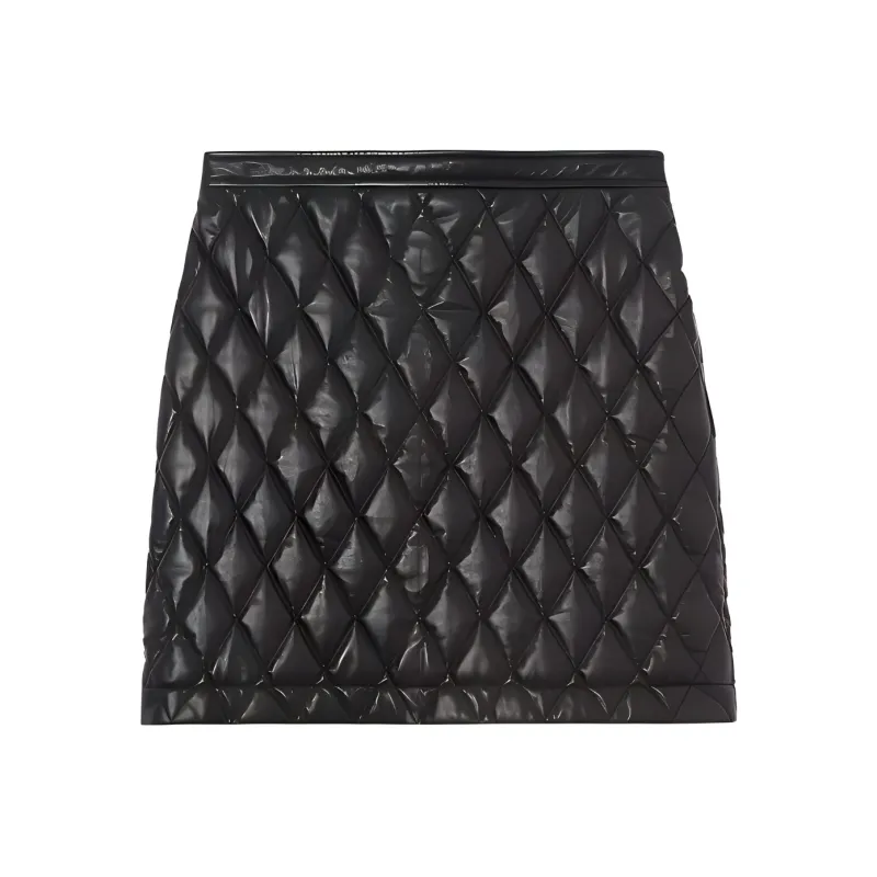 Burberry Leather Short Skirts Women's Black-0