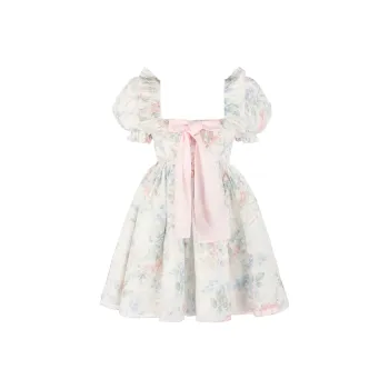 Selkie Collection Short Sleeved Dress Women's Garden Print