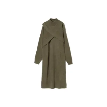 Beams Long-Sleeved Dresses Women's Olive Green