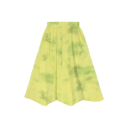 GANNI Casual Long Skirts Women's Yellow