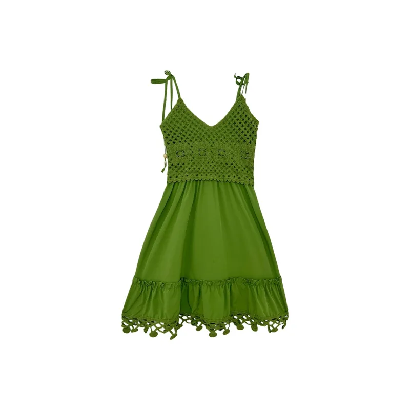 Icicofficial Slip Dresses Women's Green-0
