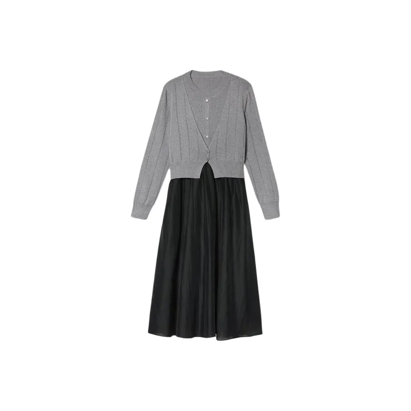 PSALTER Long Sleeved Dress Women's Silver Gray-0