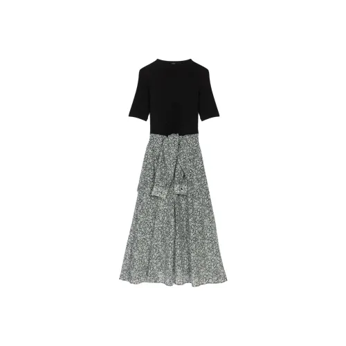 Maje Short Sleeved Dress Women
s Black White