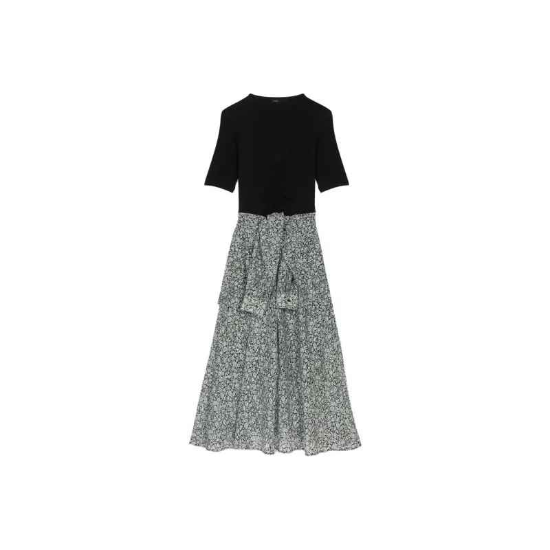 Maje Short Sleeved Dress Women's Black White-0