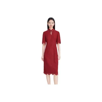 JZ Juzui Short Sleeved Dresses Women's Red