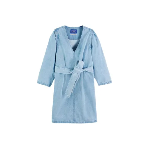 Scotch&Soda Long-Sleeved Dresses Women's Washable Blue