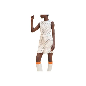 HERMES Sleeveless Dress Women's Light Yellow Umber