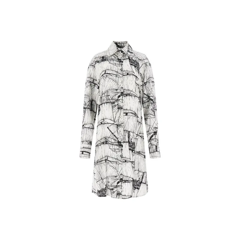 Ferragamo Graohic Printed Shirt Dress-0