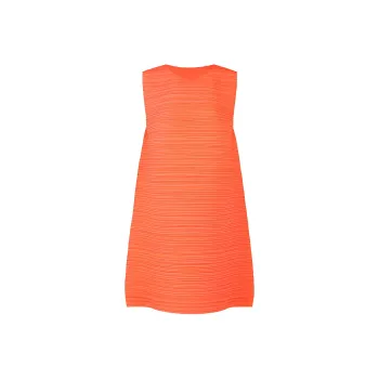 PLEATS PLEASE ISSEY MIYAKE SS24 Sleeveless Dress Women's Orange