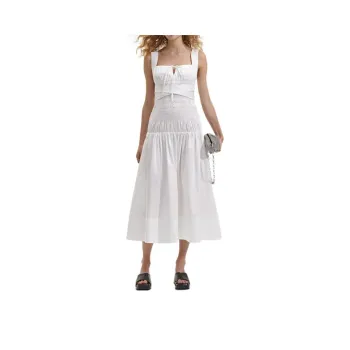 Self portrait Ruched Cotton Midi Dress