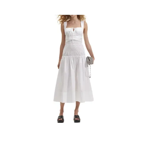 Self portrait Ruched Cotton Midi Dress