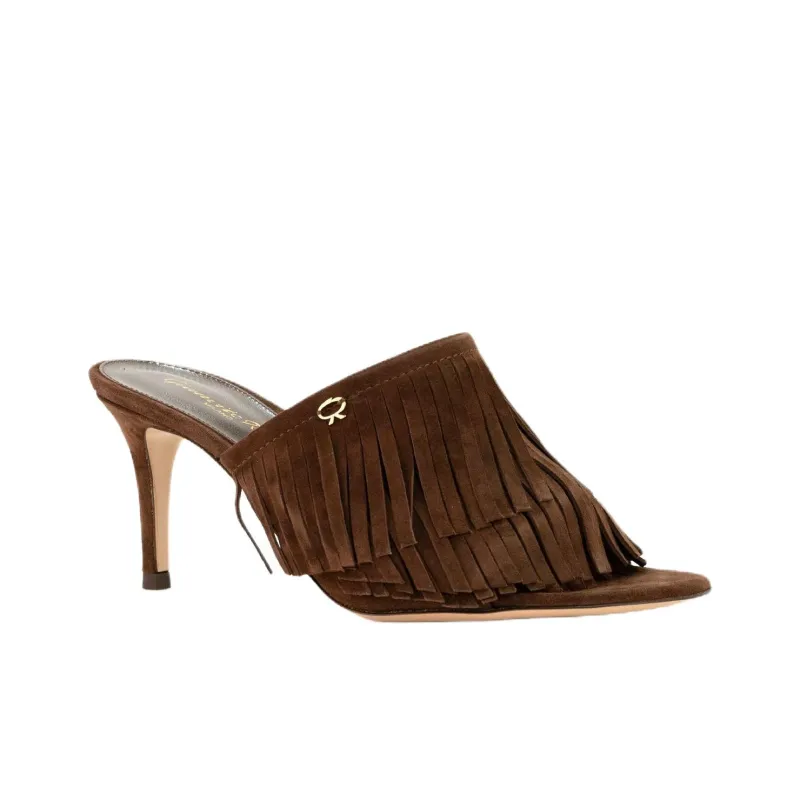 GIANVITO ROSSI Quiet Slide Slippers Women's Dark Brown-2