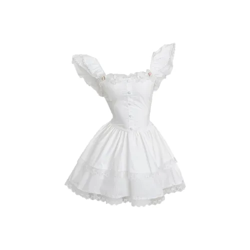 AURORA MUSE Short Sleeved Dress Women's White