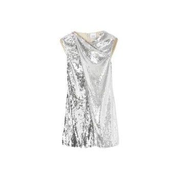 Burberry Sequined Jersey Dress 'Dark Birch Brown'