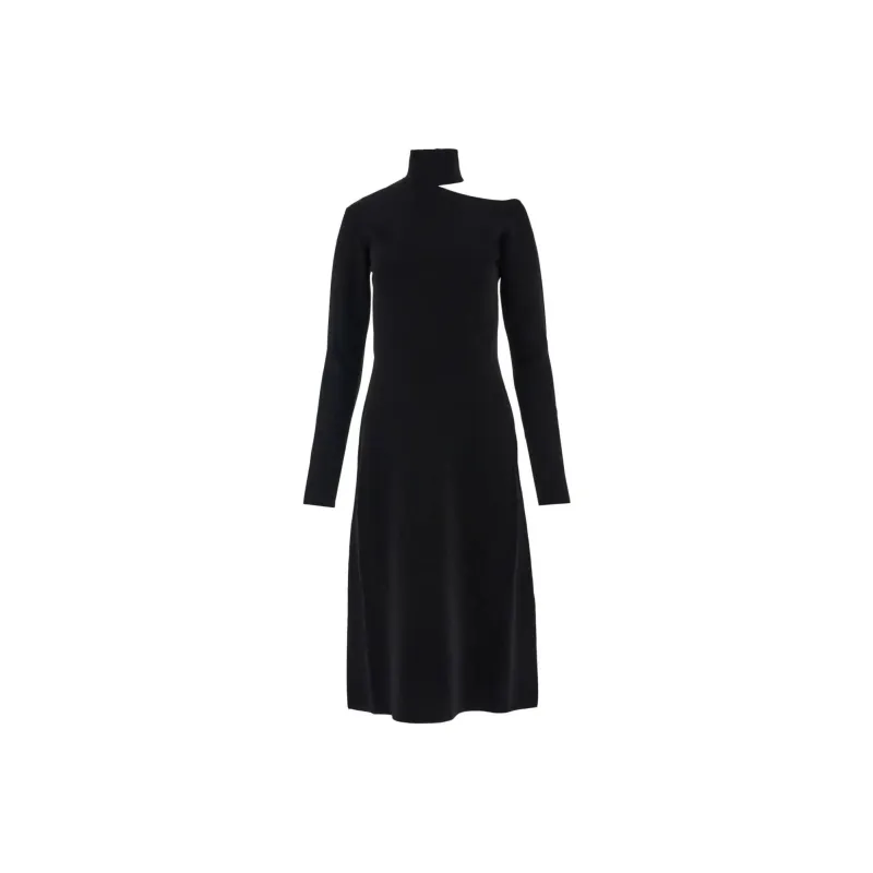 Ferragamo Cut out Knitted Midi Dress-0