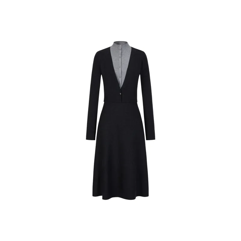 JZ. ANNAKRO Long Sleeved Dresses Women's Dark Gray-0
