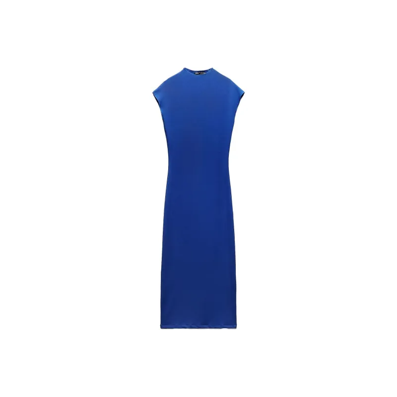 ZARA Sleeveless Dress Women's Dark Blue-0