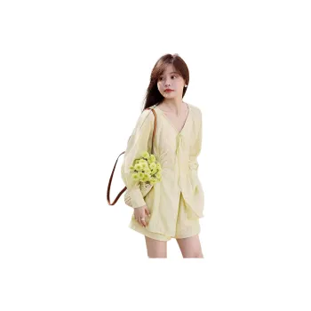 Mo Han Yi Mei Casual Suit Women's Yellow Cream