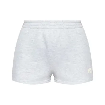 Alexander Wang Essential Terry Puff Paint Logo Sweatshort Light Heather Grey