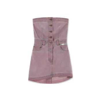 KIMHEKIM SS24 BANDEAU DENIM MINI DRESS Sleeveless Dress Women's PINK/Pink