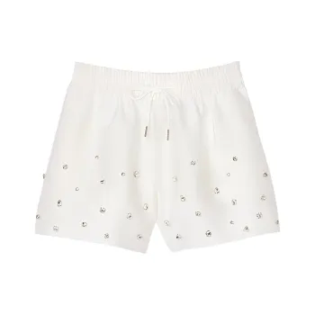 Sandro Rhinestone embellished Drawstring Shorts