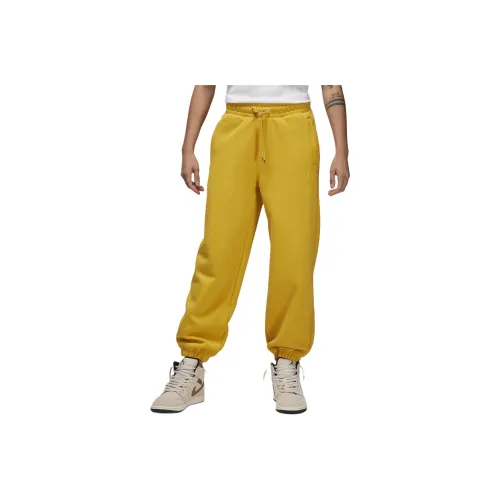 Jordan Flight Fleece Knitted Sports Pants Women's Yellow Ochre