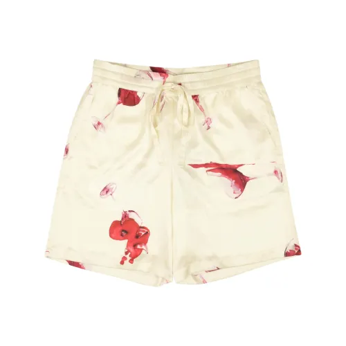 NAHMIAS Wine Glass Spill Design Silk Shorts
